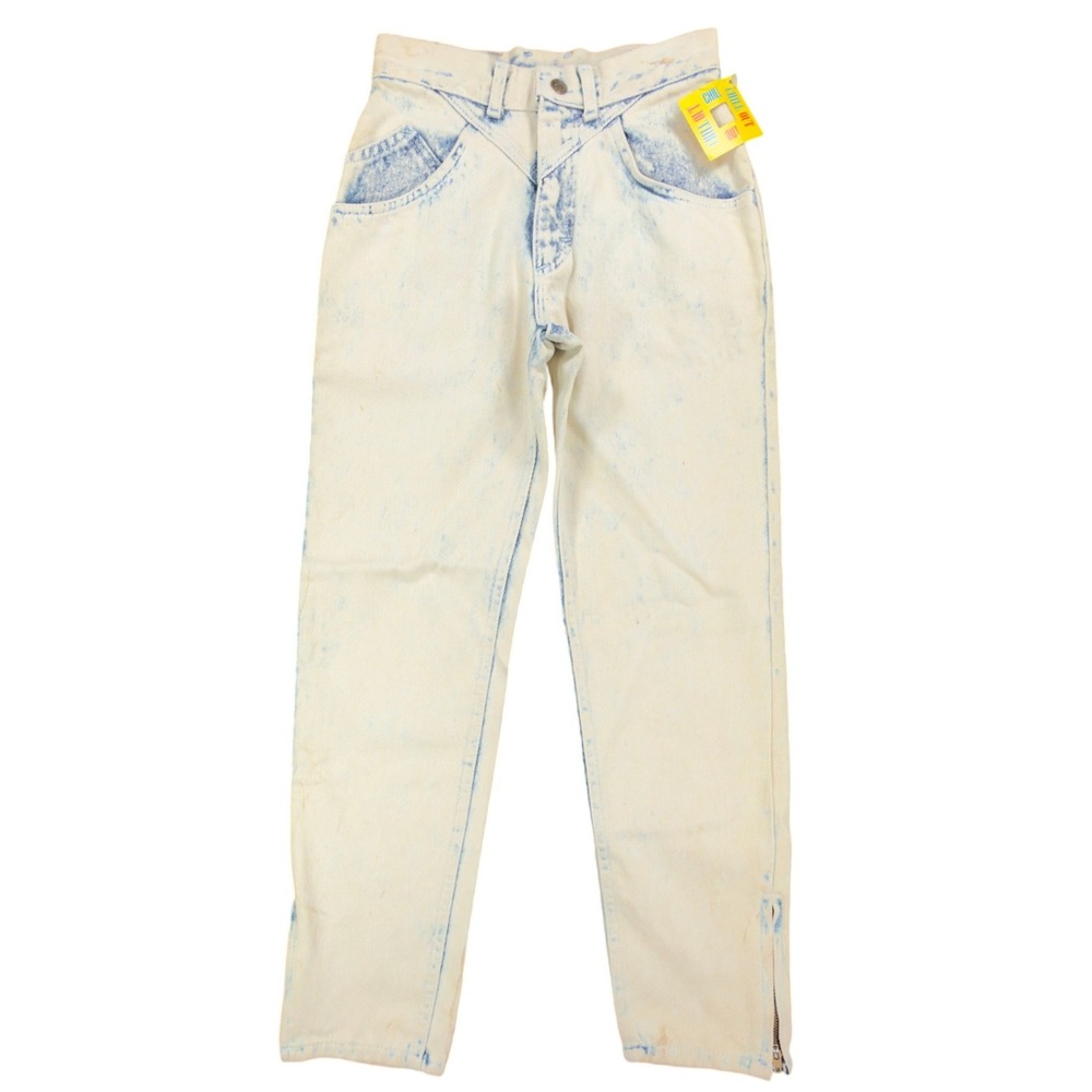 Lee 80s Vintage Marin Riders Jeans Girls 12 Acid Wash Yellow NWT C508